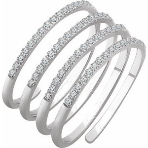 14K White 1/2 CTW Diamond Spiral Ring - Siddiqui Jewelers