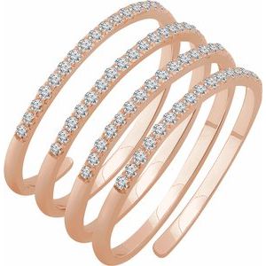 14K Rose 1/2 CTW Diamond Spiral Ring - Siddiqui Jewelers