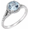 14K White Aquamarine & 1/5 CTW Diamond Ring - Siddiqui Jewelers