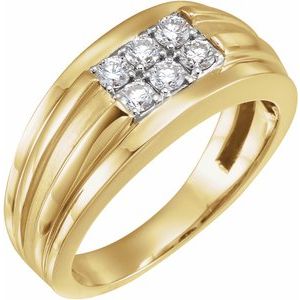 14K Yellow/White 1/2 CTW Diamond Illusion Ring - Siddiqui Jewelers