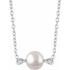 14K White Freshwater Cultured Pearl 16-18" Necklace-Siddiqui Jewelers