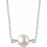 14K White Freshwater Cultured Pearl 16-18" Necklace-Siddiqui Jewelers