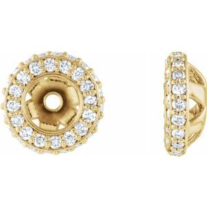 14K Yellow 1/5 CTW Diamond Earrings Jackets with 3.5 mm ID - Siddiqui Jewelers