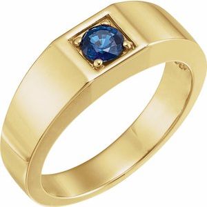 14K Yellow Sapphire Men's Ring - Siddiqui Jewelers