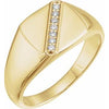 14K Yellow 1/10 CTW Diamond 12 mm Square Signet Ring - Siddiqui Jewelers