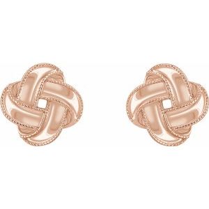 14K Rose Knot Earrings - Siddiqui Jewelers