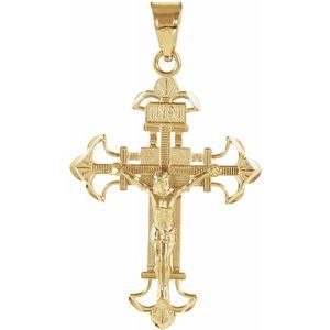 14K Yellow 29x21.5 mm Crucifix Pendant - Siddiqui Jewelers