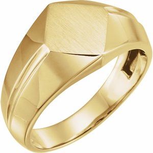 14K Yellow 12x11 mm Rectangle Signet Ring - Siddiqui Jewelers