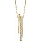 14K Yellow 1/5 CTW Diamond 16-18" Bar Necklace - Siddiqui Jewelers