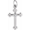 14K White .004 CTW Diamond 14x11 mm Cross Pendant - Siddiqui Jewelers