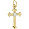 14K Yellow/White .004 CTW Diamond 14x11 mm Cross Pendant - Siddiqui Jewelers