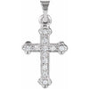 14K White 16x11.5 mm 1/8 CTW Diamond Cross Pendant - Siddiqui Jewelers