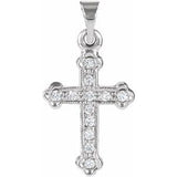 14K White 16x11.5 mm 1/8 CTW Diamond Cross Pendant - Siddiqui Jewelers