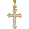 14K Yellow 16x11.5 mm 1/8 CTW Diamond Cross Pendant - Siddiqui Jewelers