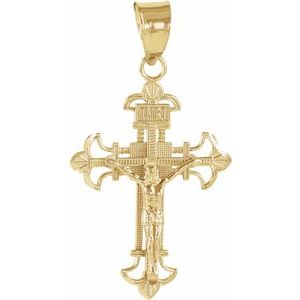 14K Yellow 23.5x17.5 mm Crucifix Pendant - Siddiqui Jewelers
