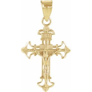14K Yellow 19x14 mm Crucifix Pendant - Siddiqui Jewelers