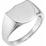 Sterling Silver 14 mm Shield Signet Ring - Siddiqui Jewelers