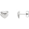 14K White .02 CTW Diamond Heart Earrings - Siddiqui Jewelers