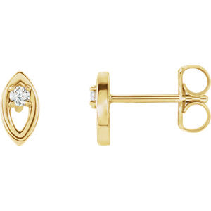 14K Yellow .05 CTW Diamond Solitaire Earrings - Siddiqui Jewelers