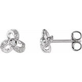 14K White 1/6 CTW Diamond Knot Earrings - Siddiqui Jewelers