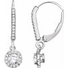 14K White 5/8 CTW Diamond Halo-Style Lever Back Earrings - Siddiqui Jewelers