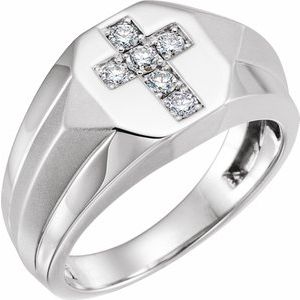 14K White 1/3 CTW Diamond Men's Ring - Siddiqui Jewelers