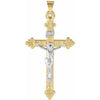 14K Yellow & White 42.5x26.5 mm Hollow Crucifix Pendant - Siddiqui Jewelers