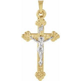 14K Yellow & White 36x22 mm Hollow Crucifix Pendant - Siddiqui Jewelers