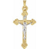 14K Yellow & White 28x17 mm Hollow Crucifix Pendant - Siddiqui Jewelers