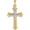 14K Yellow .05 CTW Diamond Hollow Cross Pendant - Siddiqui Jewelers