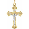 14K Yellow & White 33x23 mm Crucifix Pendant - Siddiqui Jewelers