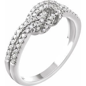 14K White 1/3 CTW Diamond Knot Ring - Siddiqui Jewelers