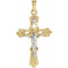 14K Yellow & White 26.5x19 mm Crucifix Pendant - Siddiqui Jewelers