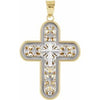 14K White & Yellow Reversible Cross Pendant - Siddiqui Jewelers