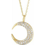 14K Yellow 1/3 CTW Diamond Crescent Moon 16-18" Necklace - Siddiqui Jewelers