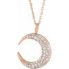 14K Rose 1/3 CTW Diamond Crescent Moon 16-18" Necklace - Siddiqui Jewelers