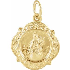 14K Yellow 12.14x12.09 mm Scapular Medal - Siddiqui Jewelers