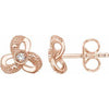 14K Rose 1/6 CTW Diamond Knot Earrings - Siddiqui Jewelers