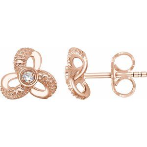 14K Rose 1/6 CTW Diamond Knot Earrings - Siddiqui Jewelers