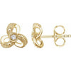 14K Yellow 1/6 CTW Diamond Knot Earrings - Siddiqui Jewelers