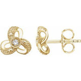 14K Yellow 1/6 CTW Diamond Knot Earrings - Siddiqui Jewelers