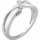 14K White .05 CTW Diamond Negative Space Ring - Siddiqui Jewelers