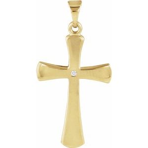 14K Yellow .005 CTW Diamond Cross - Siddiqui Jewelers