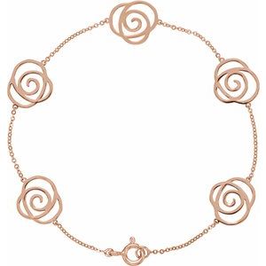 14K Rose Floral-Inspired Bracelet - Siddiqui Jewelers