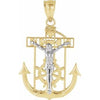 14K Yellow & White 27.5x23 mm Mariner's Crucifix Pendant - Siddiqui Jewelers