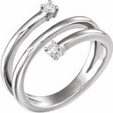 14K White 1/8 CTW Diamond Bypass Ring - Siddiqui Jewelers