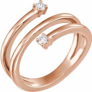 14K Rose 1/8 CTW Diamond Bypass Ring - Siddiqui Jewelers
