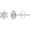 14K White 3/8 CTW Diamond Flower Earrings - Siddiqui Jewelers