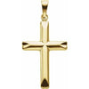 14K Yellow 25x17 mm Hollow Cross Pendant - Siddiqui Jewelers