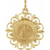 14K Yellow 18 mm Our Lady of Mount Carmel Medal - Siddiqui Jewelers